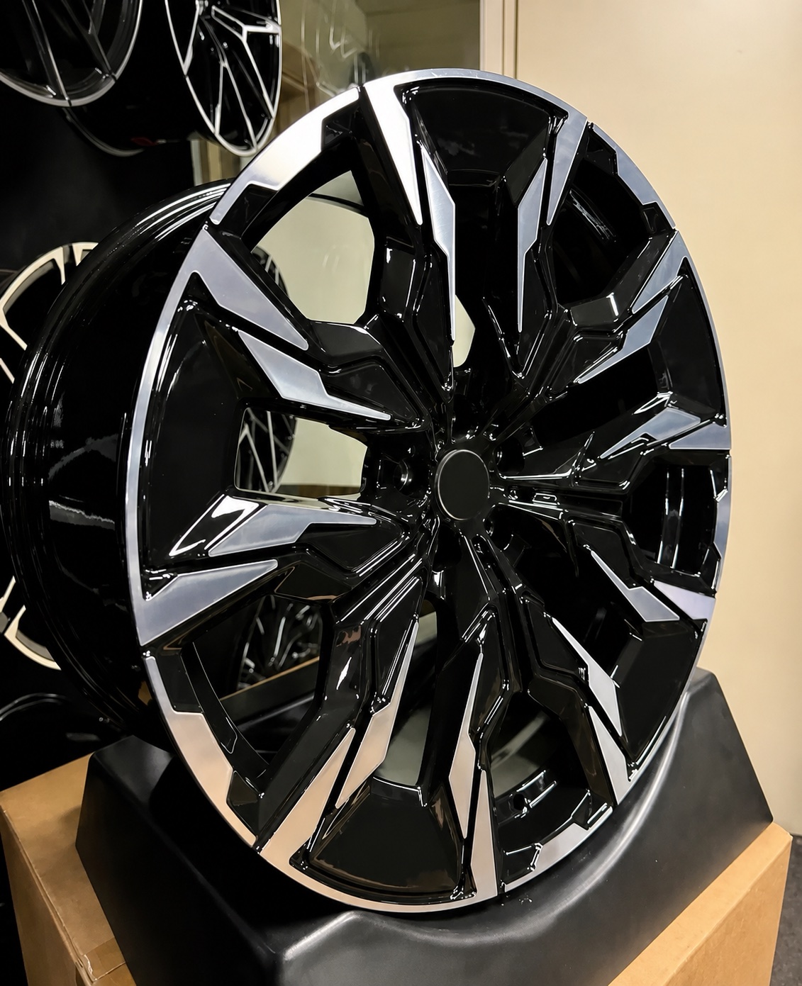pack  4jantes neuves 21'. 5x112 66,6 serie pour BMW Black polish 8.5x21"